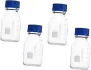 GANAZONO 4Pcs Transparent Glass Sample Vials with Caps Sealing Bottles for Chemical Samples Random Style Reagent Vials Empty Glass Bottles