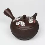 【福介商店】日本陶壺 常滑燒 玉光 茶平松皮 紅白梅蓋 橫手急須0.27L(泡茶壺 沖泡壺 橫柄壺具)