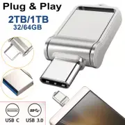 2TB 1TB 64GB USB 3.0 Memory Stick Otg Flash Drive Type C for Android Samsung