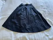 Boden BNWT Navy Blue Cotton Sateen Pull On Midi Skirt Size 8-10 Petite Pockets