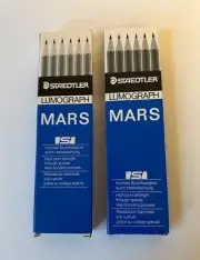 Staedtler Mars Lumograph 6H Graphite Art Drawing Pencils 2 Boxes of 12 NEW