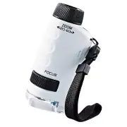 White Kids Mini Pocket Microscope 60-120x Handheld Magnification Lens qwe