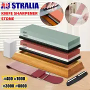 Dual Knife Whetstone Cutter Sharpening Stone Grinding Waterstone Kitchen Wet Au