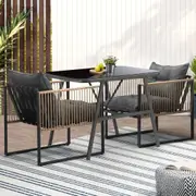 Livsip Outdoor Dining Setting 2 Seater Lounge Patio Furniture Table Chairs Set