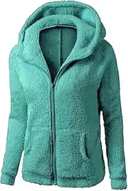 [Yubnlvae] Deals of The Day Clearance My+Orders Sherpa Lined Jacket Women Zip up Jacket Womens Fleece Winter Jacket Women's Heated Hoodie Women Fleece Hooded Coat Ski Jackets for Women Winter Sale, 03