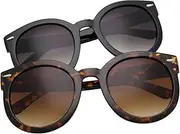 [grinderPUNCH] Women's Designer Inspired Oversized Round Circle Sunglasses Mod Fashion