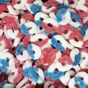 Red White Blue Bears Gummy Rings Candy 8 LBs Bulk Gummi July 4th Candies Gummies