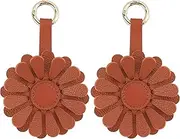 URIZZD Air Tag Keychain for Apple Airtags Holder, 2 Pack Flower Air Tag Cases, Leather Cover for AirTags Holder
