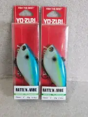 (2) Yo-Zuri RATTL'N Vibe 3/4oz Sinking Lipless Crankbaits R1356 Citrus Shad NIP