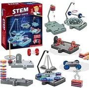 Why2Wise Kids Magnets Science Kit 12 in 1 Magnetic Magnet Toys Experiments STEM Toy Educational Learning Science Kits for Kids Ages 6+