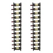 Costway 2PCS 12 Bottle Storage Rack Wall Mounted Rack Hanging Display Rack Kitchen & Bar Black