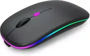 Wireless Bluetooth Mouse Rechargeable Dual Mode BT5.2 USB 2.4G Silent Slim Black