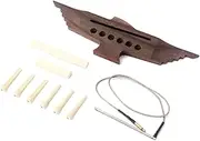 HONITANO 1 Set Wooden Guitar Bridge with Pickup Stick Pins Saddle and Nut for Folk Guitar Durable Replacement for Old Components