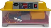 Rooster Farms Electric 24 Egg Incubator + Accessories for Chicken, Quail, Duck - Smart, Yellow, 47 x 33 x 23 cm