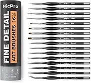 Nicpro New Micro Detail Paint Brush Set,16 Professional Miniature Fine Detail Brushes for Watercolor Oil Acrylic,Craft Models Rock Painting & Paint by Number