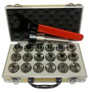 3MT ER32 COLLET CHUCK WITH 18PC COLLET SET 2-20MM ER32 RANGE + SPANNER RDGTOOLS