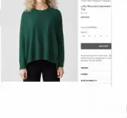 EILEEN FISHER ITALIAN CASHMERE Emerald Jumper Sweater Size S/M or 12 AU RRP$ 739