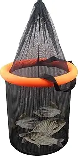 Minnow Bucket, Fish Basket Folding, Multi-Species Compatibility, Portable Nylon-mesh Fishing Bait Storage Cage For Keeping Crayfish Minnows Leaches And Other Live Baits