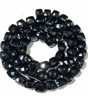 13 inch strand of natural Black Spinel Cube Faceted 10mm beads.