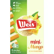 Weis Mini Ice Cream & Fruit Bar Mango 44mL x 6 pack