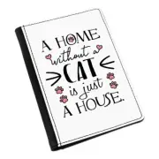 A Home Without A Cat Is Just A House Passport Holder Cover Case Wallet - Lady
