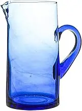 Nicola Spring Jebel Recycled Glass Jug - Water, Juice Carafe - 1L - Blue