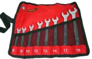 Industrial Quality 8pc Combination Ring Open End Spanner Mirror Polish 8-19mm
