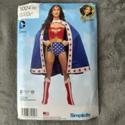 Sewing Pattern Simplicity 1024 Sz 14-22 Wonder Woman Corset Cape Costume Theater