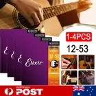 1-4PCS 6 Strings Elixir Acoustic Guitar Strings Phosphor Bronze 12-53 16052 AU