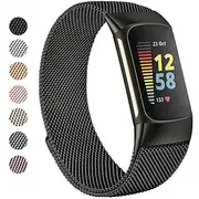 1 pcs Smart Watch Band for Fitbit Charge 5 Stainless Steel Smartwatch Strap Magnetic Adjustable Milanese Loop Charge 5 Replacement Wristband