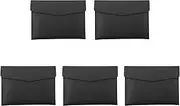 5X PU Leather A4 File Folder Document Holder Waterproof Portfolio Envelope Folder Case with Snap Closure(Black)