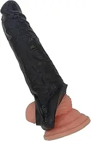 Threaded mace Condoms Male Condom Adult Lock fine Ring Extended Sleeve Black