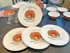 Snoopy Pottery Barn Peanuts Plate Disney holiday Thanksgiving Turkey party SET 4