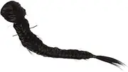 Beavorty Braid Wig Curly Hair Extensions Faux Ponytail Hairpiece Curly Hair Ponytail Long Hair Extensions Braid Hair Extension Long Ponytail Extension High Temperature Wire Black