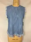 RACHEL RACHEL ROY Denim April light wash Blue Frayed top Large NWT