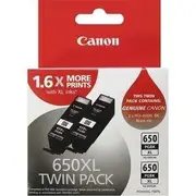 Canon Pixma PGI-650XLBK XL Ink Cartridge Twin Pack (Black)