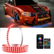 For Dodge Charger SXT 4PCS 15'' RGB LED Wheel Ring Rim Lights Kit Bluetooth App