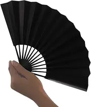 [Generic] Silk Fan,Dancing Paper Hand Fan | Foldable White Traditional Dancing Props for Decor Event Party Dance Decoration Supplies