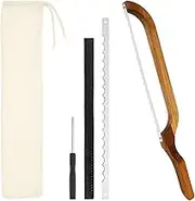 RdjEokf Serrated Bread Bow Knife, Stainless Steel Bread Cutting Tool, Sourdough Slicer Knife, Food Grade Slicer, for Homemade Sourdough