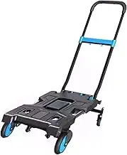 Foldable Push Cart,Portable, 120Kg/330.7Lb Load Capacity Platform Trolley with Universal Wheels, Can Be Used to Handing Household Items,[Brake Type] with Brake