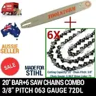 20" BAR+6 CHAIN 3/8 72DL .063" COMBO FOR STIHL CHAINSAW CHAIN SAW