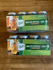Mason Ball Jelly Jar-12 oz. - Quilted Crystal New sealed Case of 12 jars Rare!!