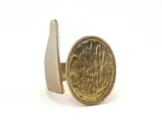 Ring Adjustable Ring Bezel - Raw brass (18mm 7.5US inner size - Adjustable )2851