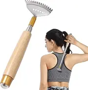 Back Scratcher, Sturdy Back Scratchers for Adults with Wooden Handle and Massage Roller, Head Face Neck Scrubber Back Massager