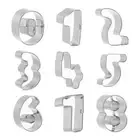 9pcs Number Cookie Cutters Set, Stainless Steel Biscuit Cookie Cutter