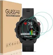 [3 Pack] for Garmin Forerunner 245 Screen Protector Glass, Ultra-Thin 9H Hardness Anti-Fingerprint Watch Tempered Glass Screen Protector for Garmin Forerunner 245 Music