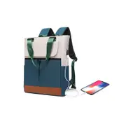 Anti-Theft Travel Laptop Backpack with USB Charging Port Fits 15.6 Inch Laptop for Men Women Office-Green