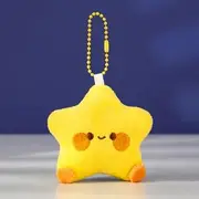 Star Plush Bag Charm Keychain (Various Designs) Shy - Yellow - One Size