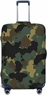 [CADREWY] Camouflage Pattern Print Travel Suitcase Cover Luggage Protector with Elastic Anti Scratch for Carry On, Black, X-Large