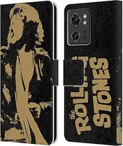 [Head Case Designs] Officially Licensed The Rolling Stones Grunge Mick Jagger Leather Book Wallet Case Cover Compatible with Motorola Moto Edge 40